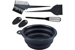 Hair Dye Coloring Set, 5 Pcs Beauty Salon Tool Kit, Hair Dye Brush Dye Comb Ear Cover Dye Mixer and Hair Colour Mixing Bowls