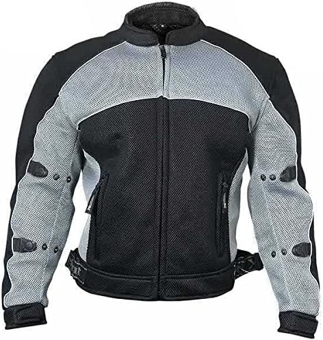 XelementCF511 Men's 'Guardian' Black and Silver Mesh Sports Jacket with X-Armor Protection - Large