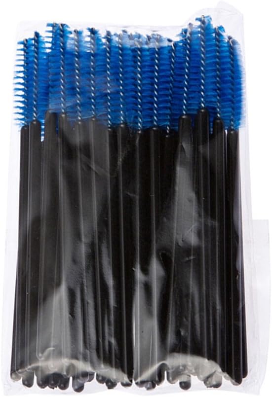 50Pcs/Pack Disposable Micro Eyelash Brushes Mascara Wands Applicator Wand Brushes Eyelash Comb Brushes Spoolers Makeup Tool Kit black blue