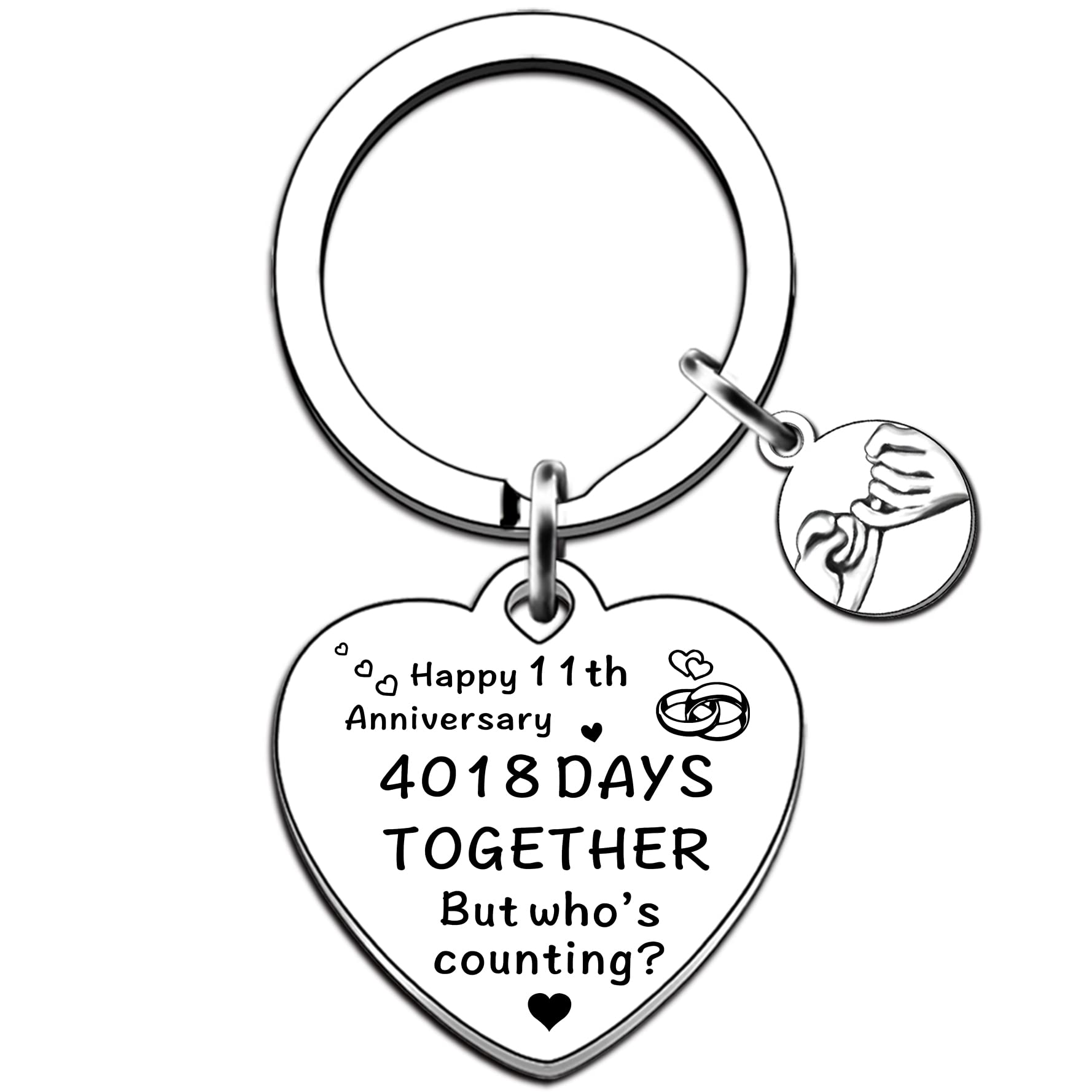 JMIMO Funny 11th Wedding Anniversary Keyring Gifts for Wife Husband Celebrate 11th Wedding Anniversary Husband Wife Keepsake for Eleventh Anniversaries