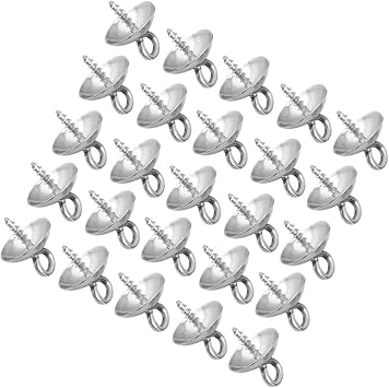 Healifty - Lote de 100 cuentas de acero inoxidable, diseño de ojo de