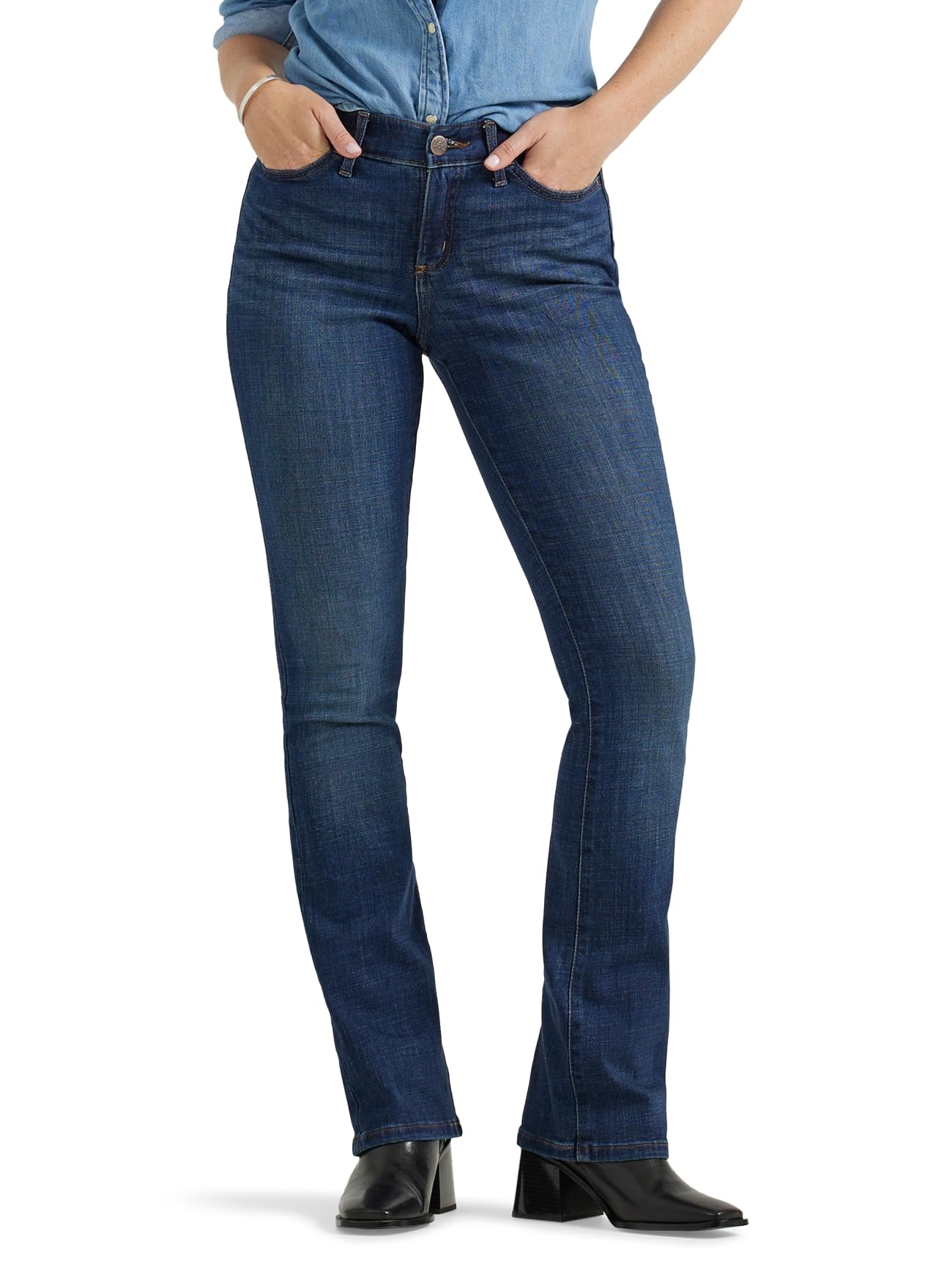 Lee Ultra Lux Comfort With Flex Motion – Jeans Donna Gamba Dritta, Vita Regolare, Tessuto Elastico