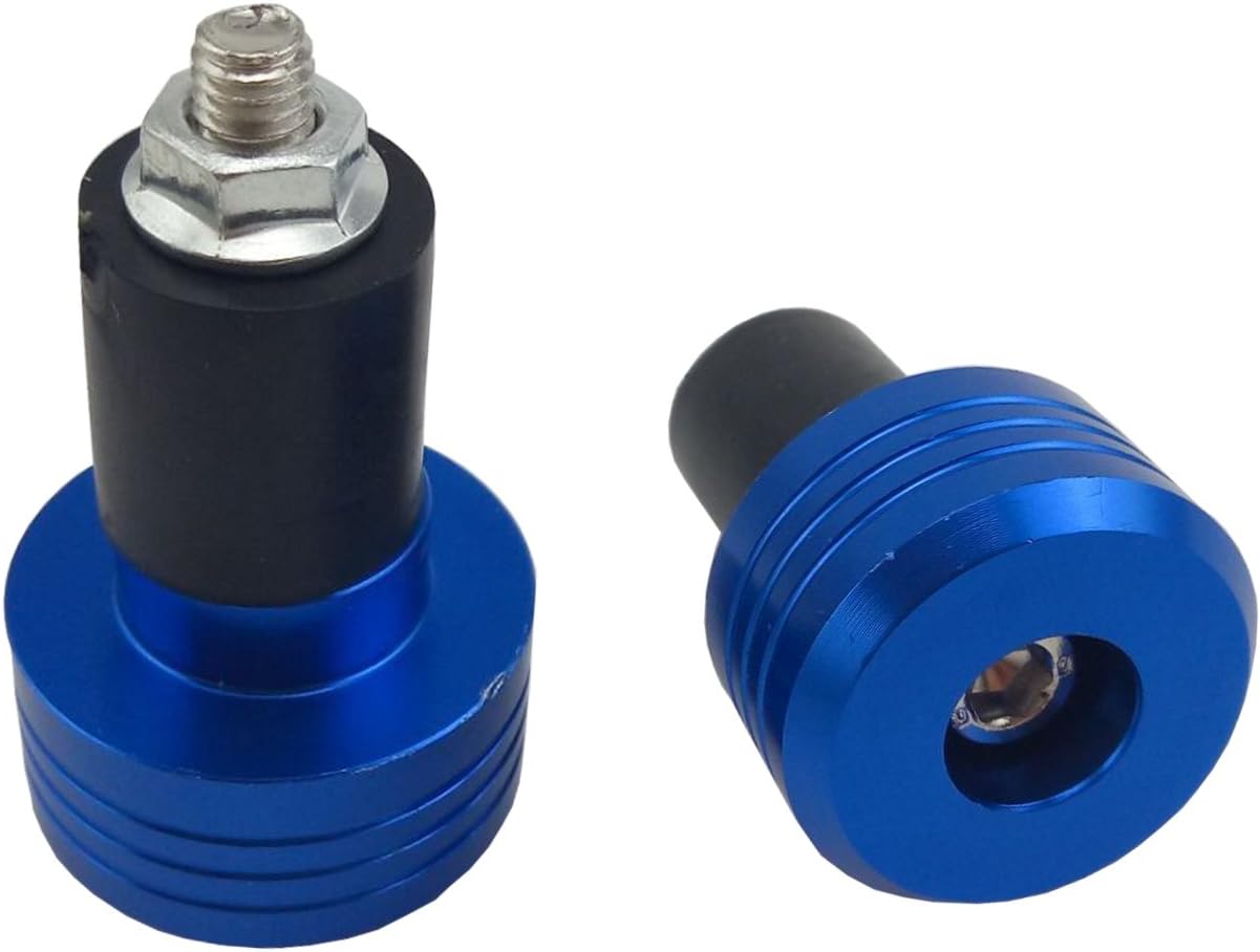 Motorcycle Handlebar Ends,7/8'' Handle Bar Slider Caps Weight Plugs CNC Aluminum (Blue)