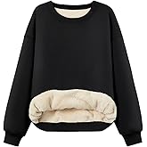 Trendy Queen Fleece Sherpa Lined Sweatshirts for Women 2025 Fall Fashion Winter Crewneck Pullover Hoodies Outfits Clothes