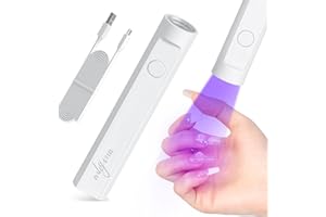 mlogiroa Mini UV Nail Lamp for Gel Nails Handheld UV Light for Nails Portable Led Lamp 3W Nail Dryer for Curing Gel Polish USB Light Flashlight for Home DIY Manicure（White）