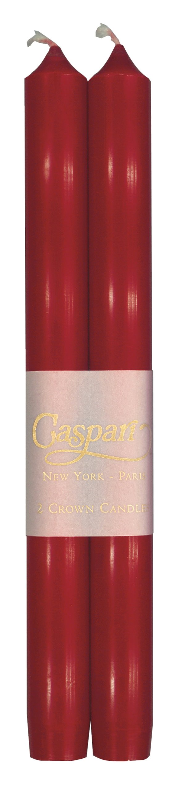 Caspari 10-inch Taper Unscented Candles, Set of 2, Red