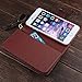 12-Slot Card Pockets Brown Checker Wallet Case for Apple iPhone 6/6S Plus 5.5
