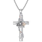 MISTBEE Hummingbird/Bee/Ladybug/Tree of Life/Butterfly/Infinity/lrish Claddagh Necklace Cross Jewelry Gifts 925 Sterling Silver Cross Pendant Necklace for Women Girls