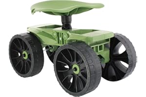 TheXceptional Wheelie Scoot | Premium Rolling Work Seat | Comfort Utility Garden Stool with Never Flat Wheels | Made in USA by Vertex | Model EX500