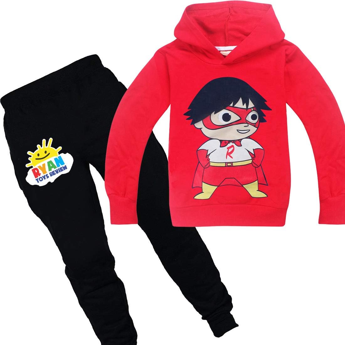 Boys Clothes Set Ryans T-Shirt World Tracksuits Long Sleeve Top and Trousers YouTube Toy Review