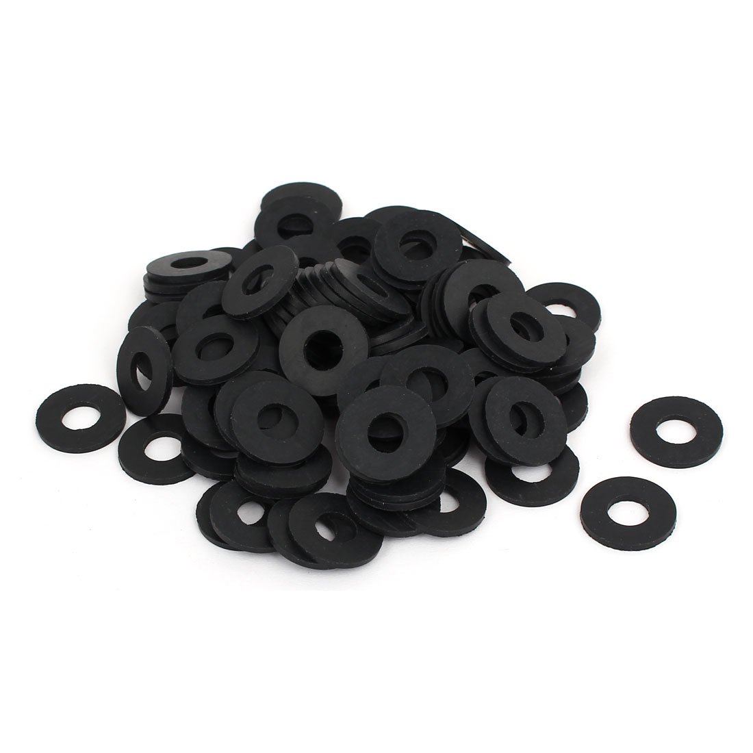 sourcingmap Rubber Flat Washers 18mm OD 8mm ID 1.5mm Thickness for Faucet Pipe Water Hose, Pack of 100