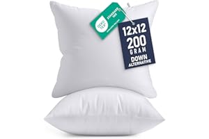 Utopia Bedding Throw Pillows Insert (Pack of 2, White) - 12 x 12 Inches Bed and Couch Pillows - Indoor Decorative Pillow
