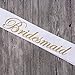 Nymph Code Bridesmaid Satin Sash - 4 Pcs Bridal Shower Sash for Bachelorette Party Kit Wedding Decorations Accessory (White Satin)