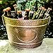 BREKX Hillcrest Copper Finish Hammered Galvanized Beverage Bucket, Medium