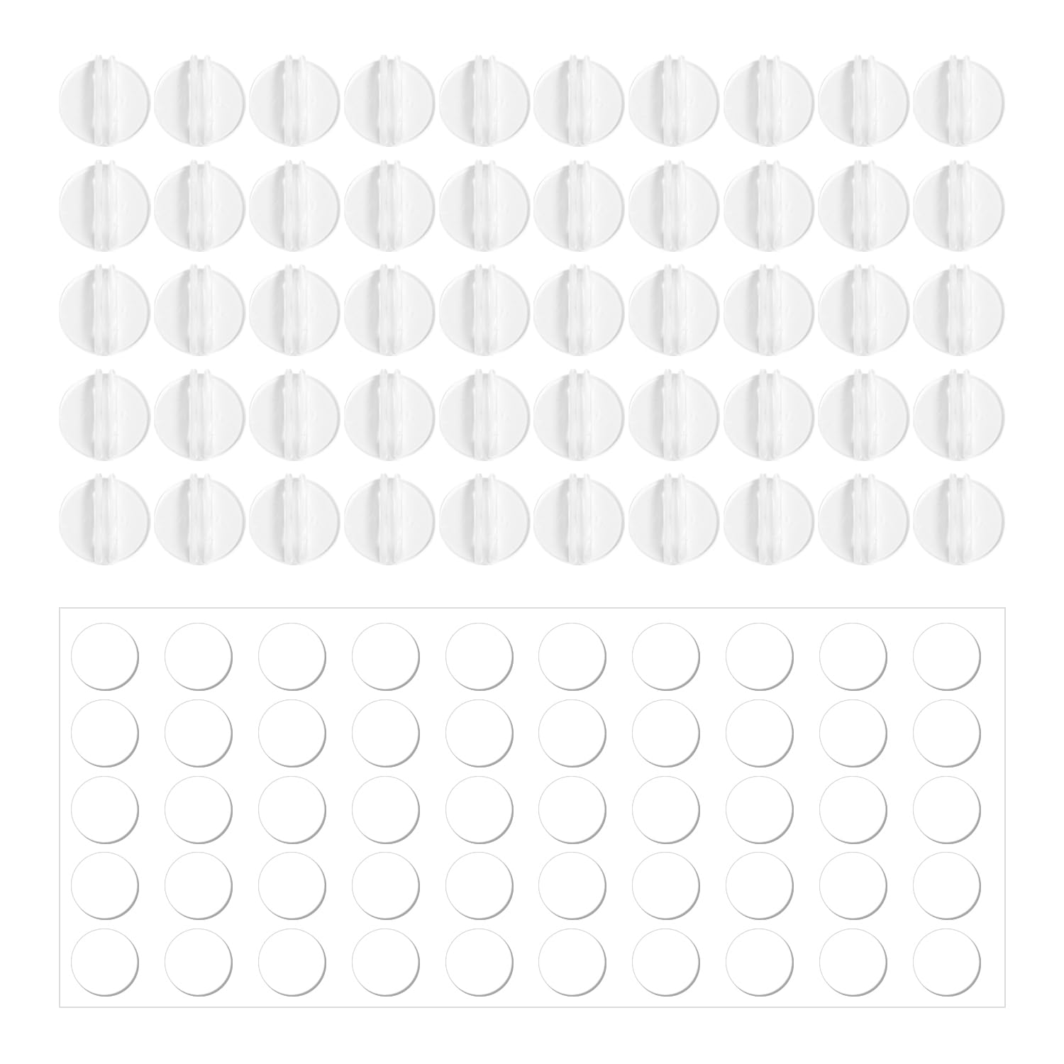 WUFGWBD 50 Pieces Of Transparent Card Holder, 50 Pieces Of Double-Sided Round Tape, Business Card Holder, Acrylic Card Holder, Memo Holder, Acrylic Business Card Holder, Playing Card Holder