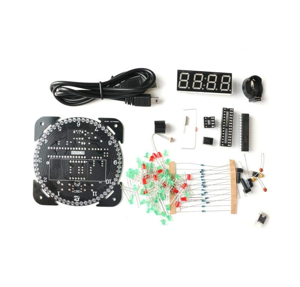 Buy Soldering Project Kits,DIY LED Digital Clock Kit Rotating DS1302