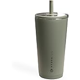 HydroJug Everyday Tumbler 20 oz – Ceramic-Lined Insulated Tumbler with Straw and Soft-Touch Lid, Cup Holder Friendly, Double-Wall Vacuum Insulation, Reusable Travel Cup – Courtyard