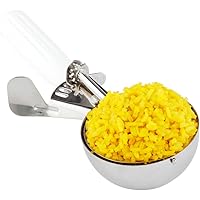 Met Lux 4.66 Ounce Portion Scoop, 1 Durable Cookie Scoop - #6, With White Handle, Stainless Steel Disher, For Portion Control