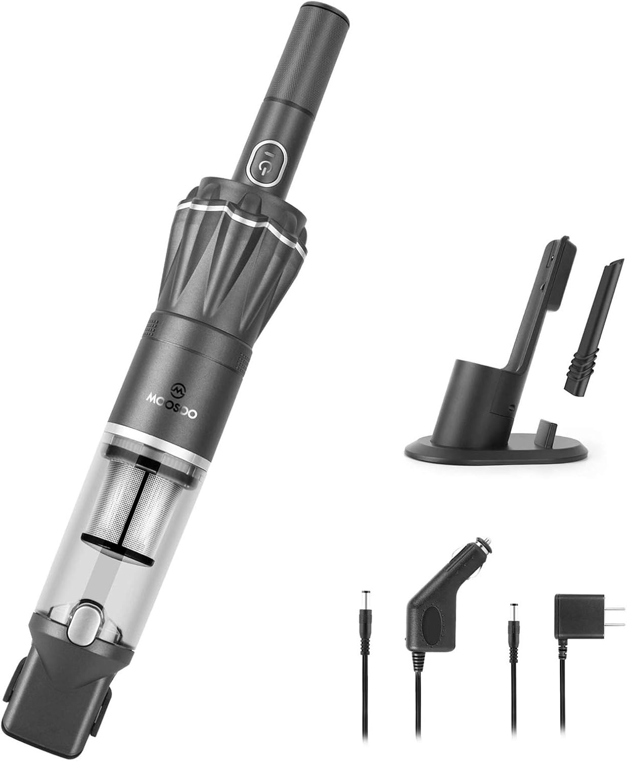 MOOSOO Handheld Vacuum 12KPa Cordless 1.1LB Ultra Lightweight 21 Minutes Mini Hand Vacuum Cleaner with Car Charger/Charging Dock Black, Single Touch Empty and Detachable Dust Cup -