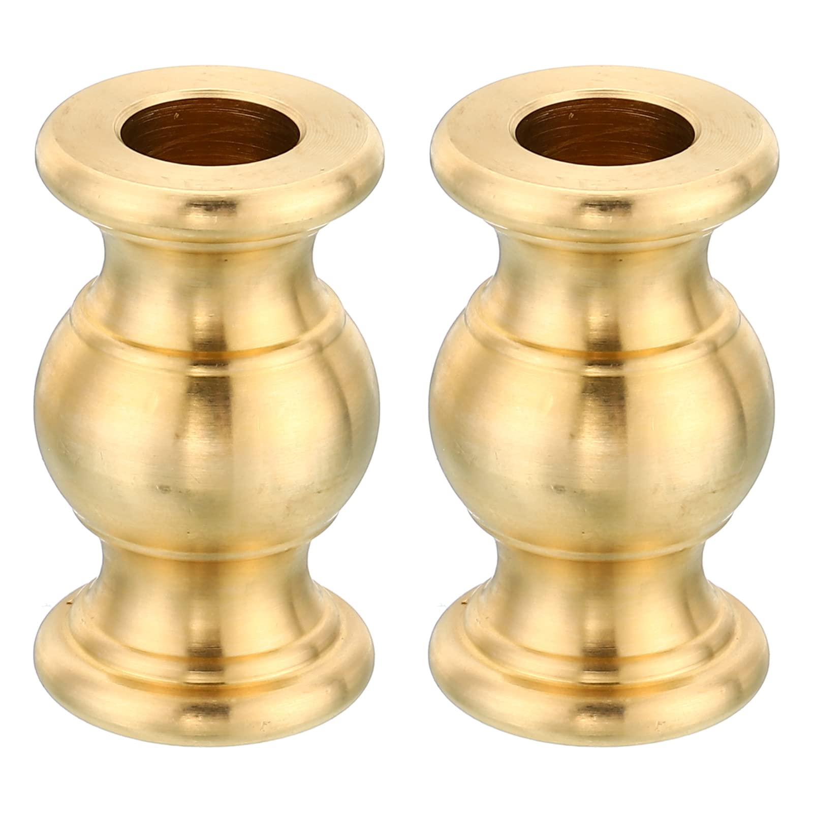 PATIKIL 20.5x36mm Solid Brass Lamp Finial, 2 Pack Gold Decorative Lamp Pipe Coupling