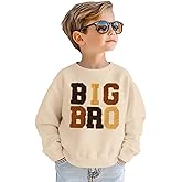 BOUTIKOME Big Brother Sweatshirt Toddler Baby Boy Big Bro Embroidery Chenille Patch Shirts Fall Pullover Announcement Tops