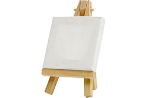 Mini Canvas Board for Painting - 1 Piece Small Blank Canvas Panel for Oil, Tempera, Watercolor, Gouache, DIY Art Projects, Cr