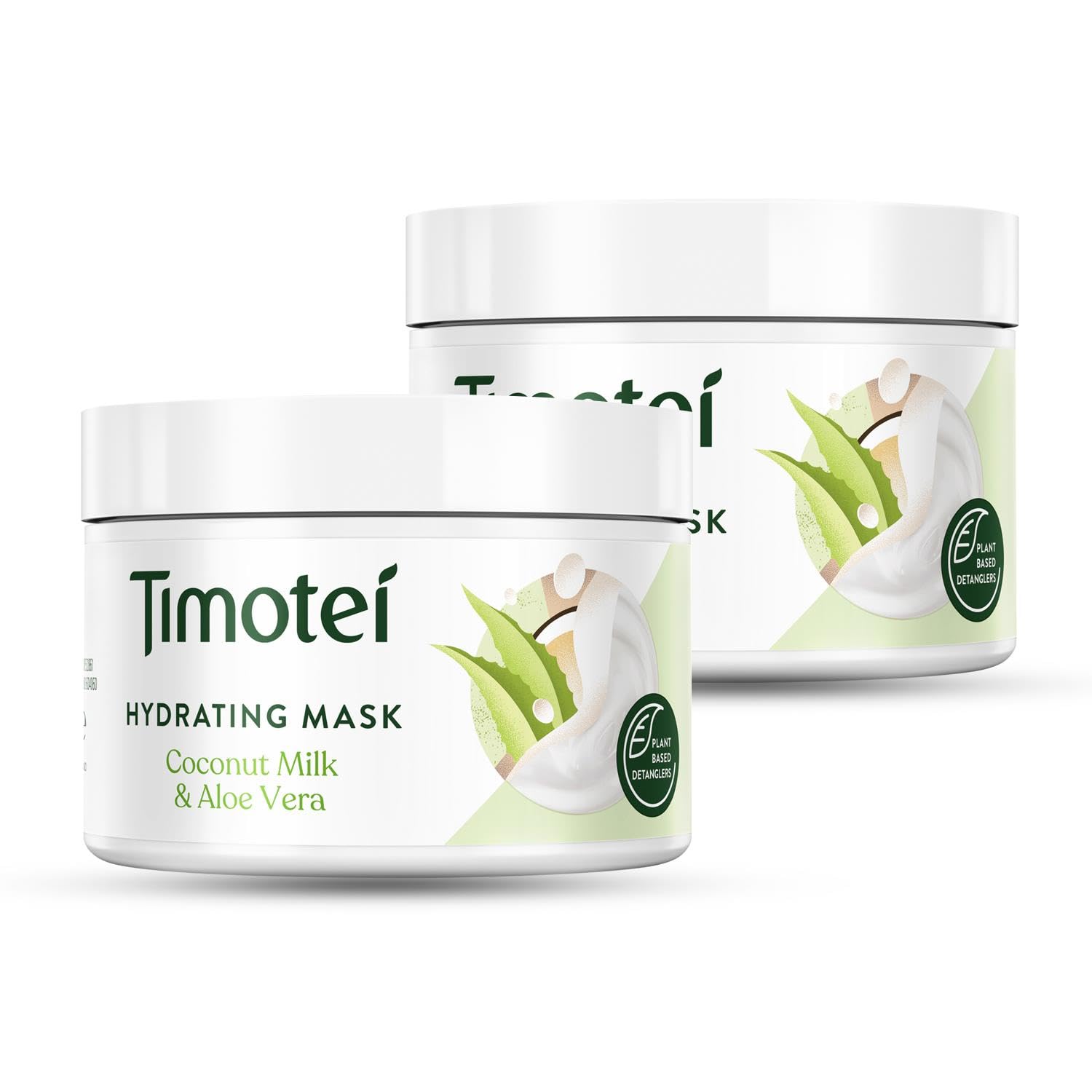 Timotei Shampoo, Conditioner or Mask Silicon-Free Made from Natural Herbal Ingredients and Plant Based Detanglers Suitable for All Types of Hair 300ml, 2 Pack (Hydrating Mask)