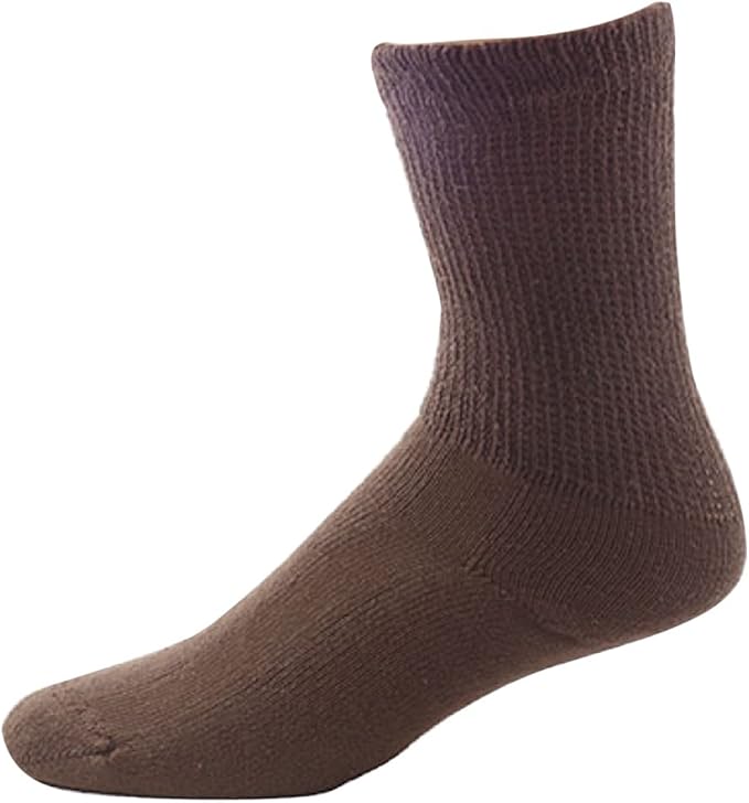 Men's Comfortable Short Brown Diabetic Socks 3pack Clothing