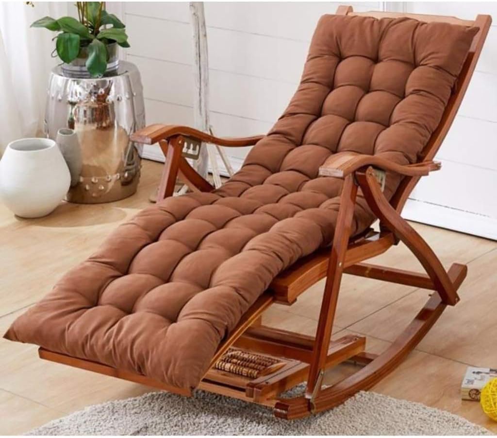 Lw yychair Schaukelstuhl Hölzerne Sonnenliege Verstellbare Liege mit