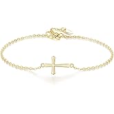 GAVU Adjustable Confirmation Bracelet, 925 Sterling Silver Small Cross Bracelet for Women
