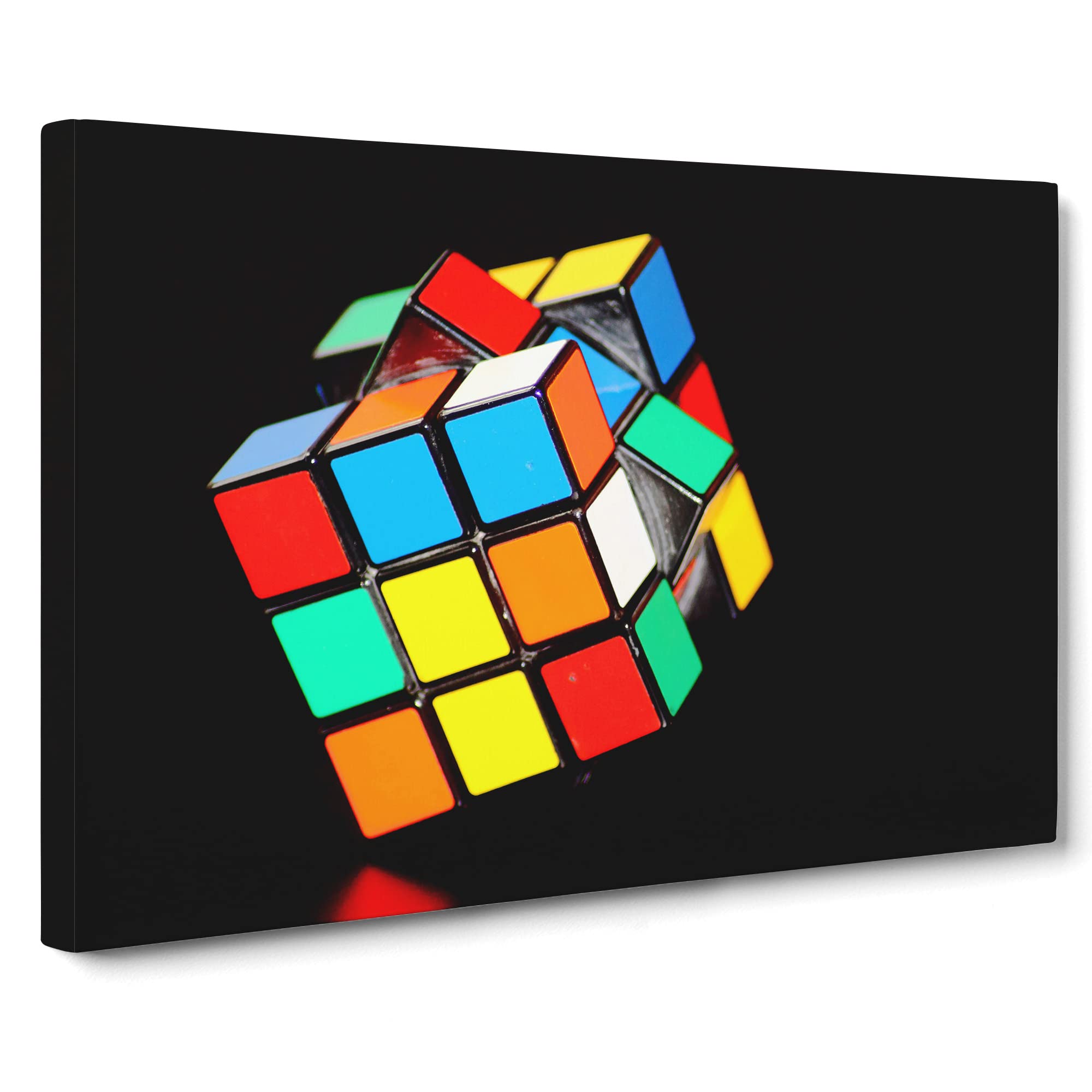 Rubik Cube Canvas Print | Gallery Wrapped 30mm Frame Wall Art | 20x14 inches | Ready to Hang | Modern Picture | Living Room Bedroom Lounge Office