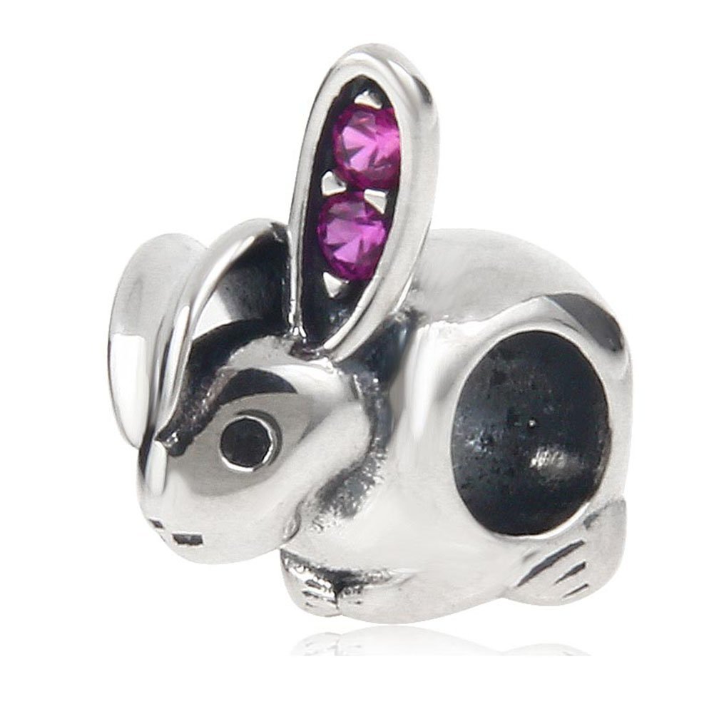 Rabbit Charm 925 Sterling Silver Animal Charm Lucky Charm Pet Charm for Pandora Charm Bracelet