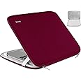 14 inch Laptop Sleeve, Upgrade Shockproof Protective Computer Cover Flip Case Briefcase Carrying Bag Compatible with 14" HP, Lenovo, Asus, Acer, Notebook, Chromebook Computer, Red