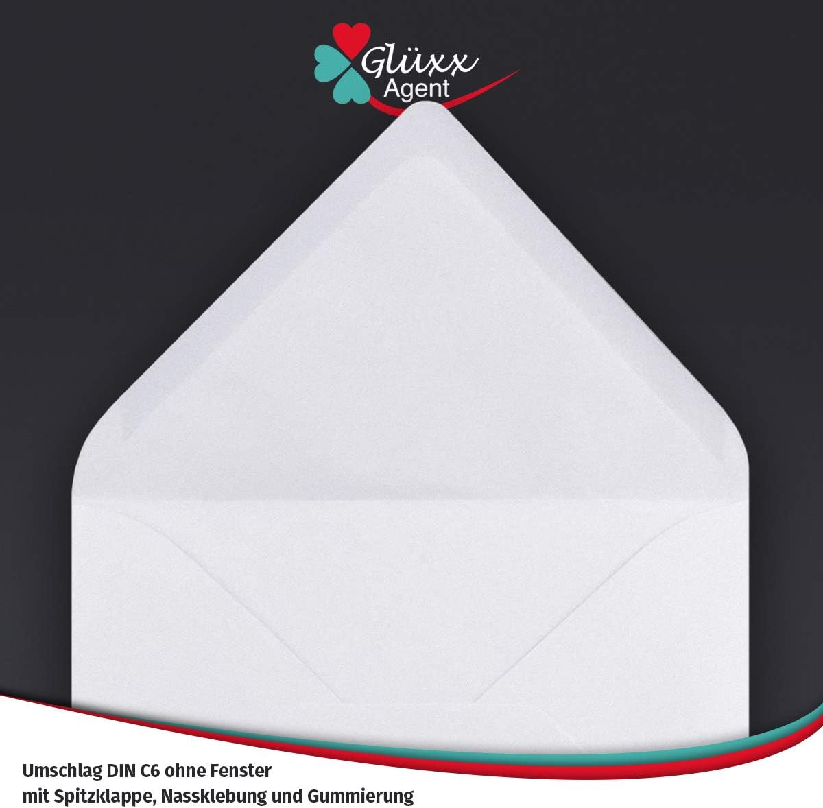 Glüxx Agent 50 double cards set DIN A6 white, 14.8 x 21.0 cm open, 240 g/m² with envelopes DIN C6-11.3 x 16.0 cm - Image 5