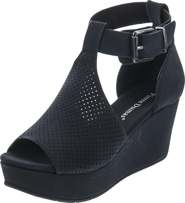 Amazon.com | Pierre Dumas Womens Natural-4 Fashion Wedge Sandals, Black, 7 | Platforms & Wedges