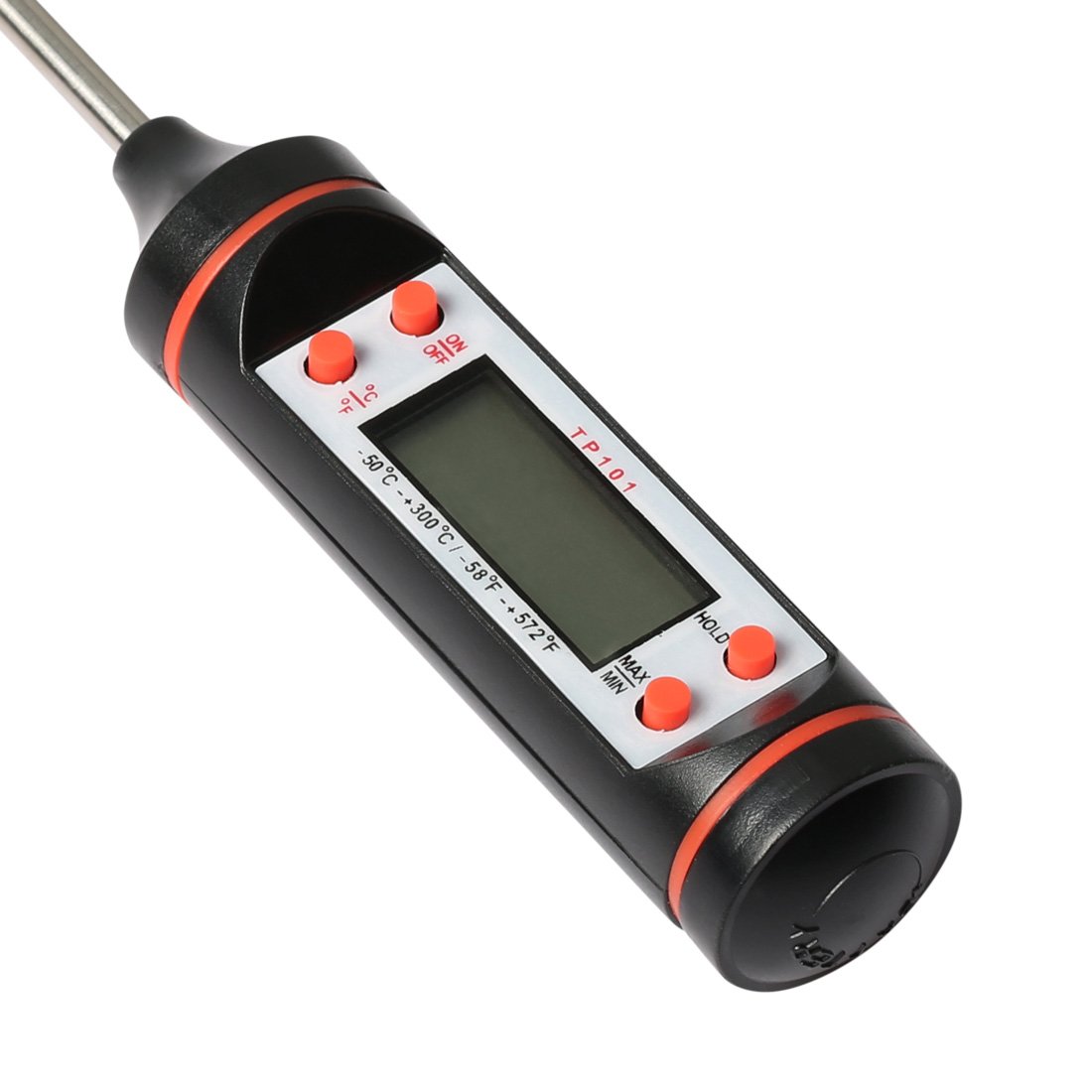 Termómetro Digital de Cocina, Termómetro de Comida Reacción Rápida con Pantalla LCD Sonda Larga Apagado Automático para Alimentación, Carne, BBQ, Horno, Líquido, Comida Bebé, Bebida, etc