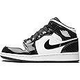 Nike Men's Air Jordan 1 Mid SE GS Shoes, Black/White, 4 Big Kid