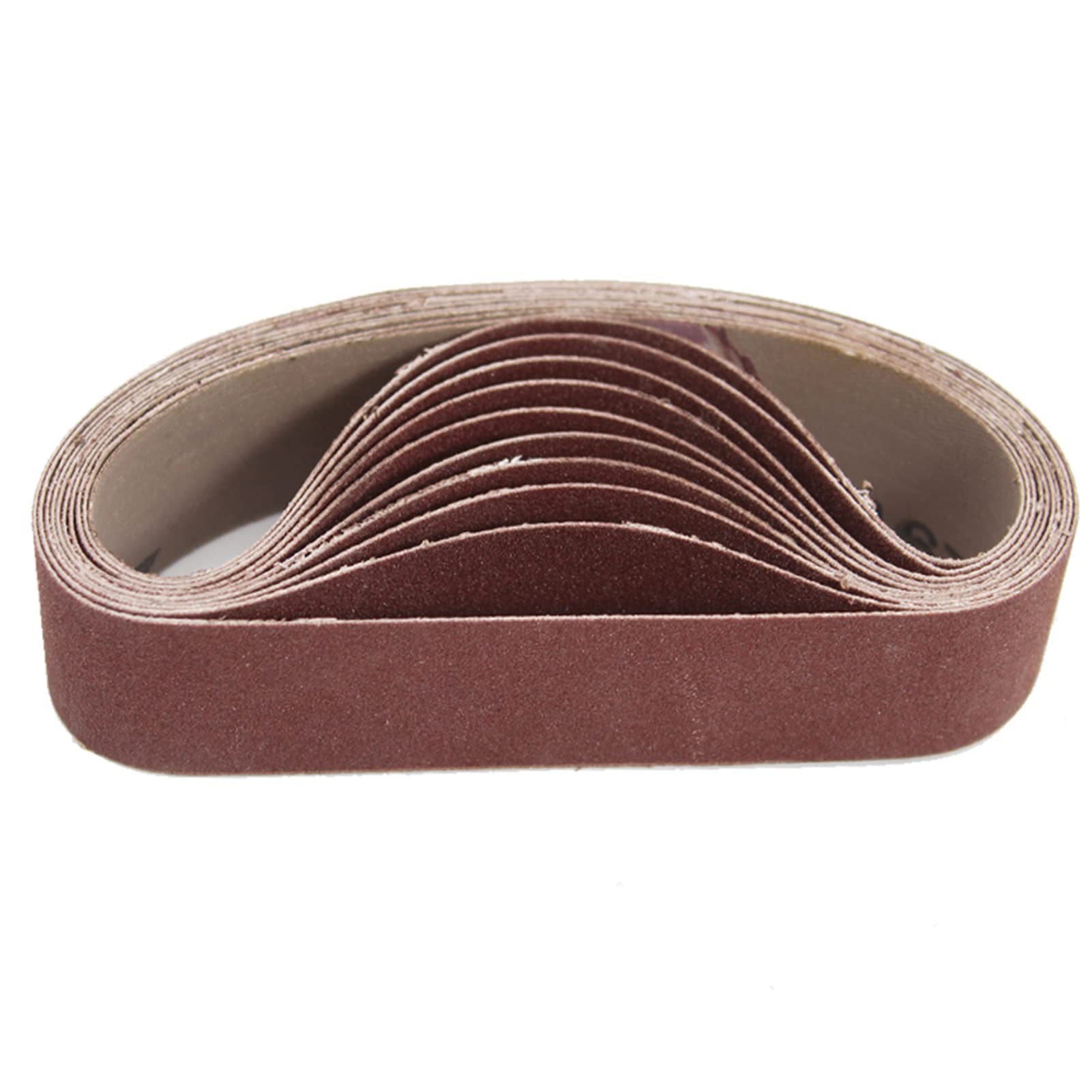 Ticfox 10pcs Abrasive Sanding Belts 30x330mm Sander Belts Set for Grinding Sharpening and Deburring (240 mesh)