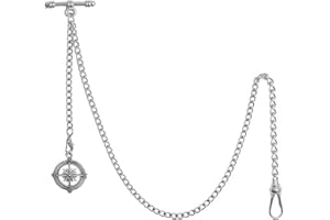 DerMacht Single Albert Pocket Watch Chain with T-Bar Gold