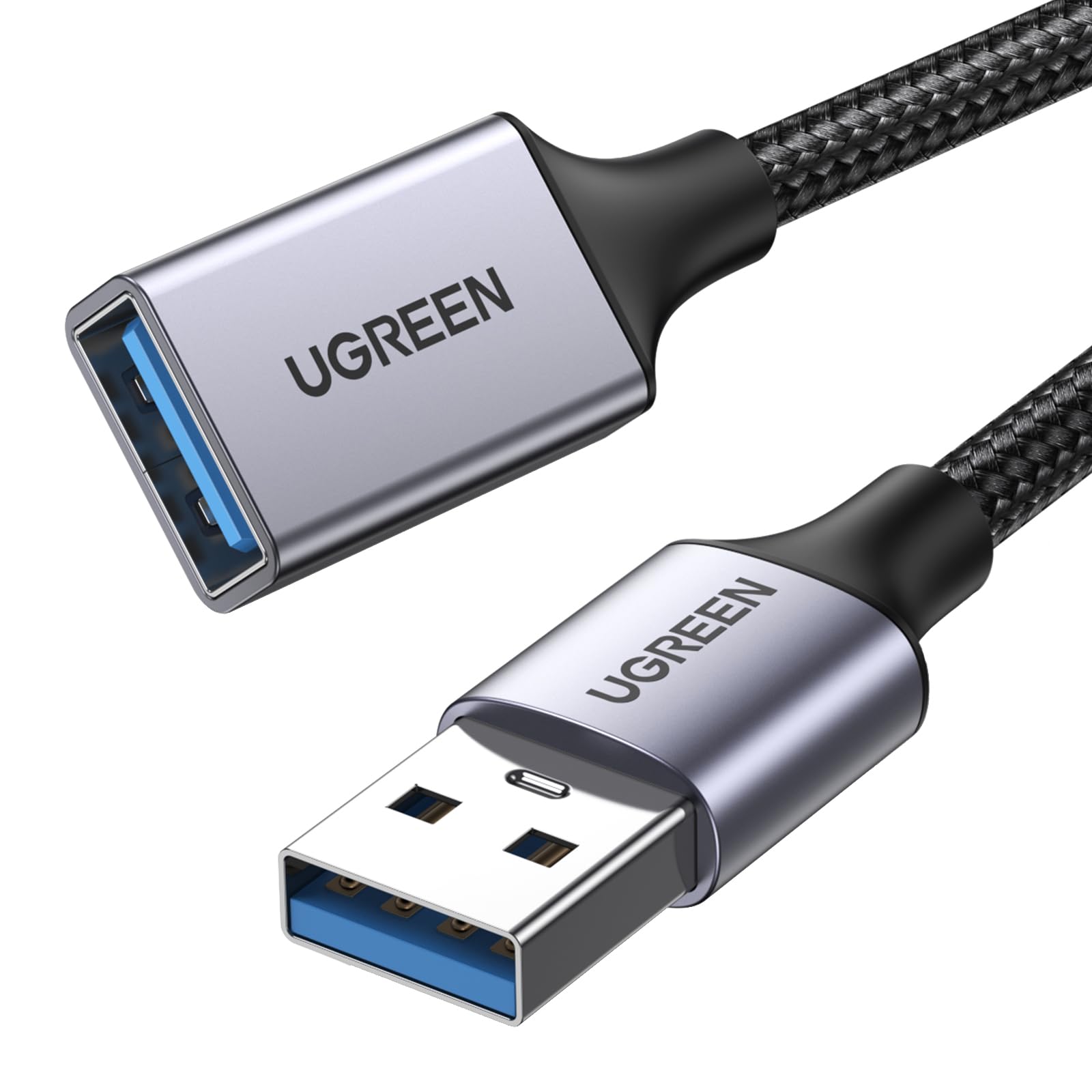 UGREEN USB Extension Cable, USB 3.0 Extender Male to Female 5Gbps High Speed Transfer, Extension Lead Compatible with Keyboard, Mouse, U Disk, Printer, Scanner, Gaming Controller, Charging Cable 2M