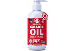 Salmon Oil for Dogs 237 mL - Healthy Skin & Coat, Fish Oil, Omega 3 EPA DHA, Liquid Food Supplement for Pets, All Natural, Su