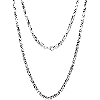 PDTJMTG 925 Sterling Silver Byzantine Chain 2.5MM Byzantine Link