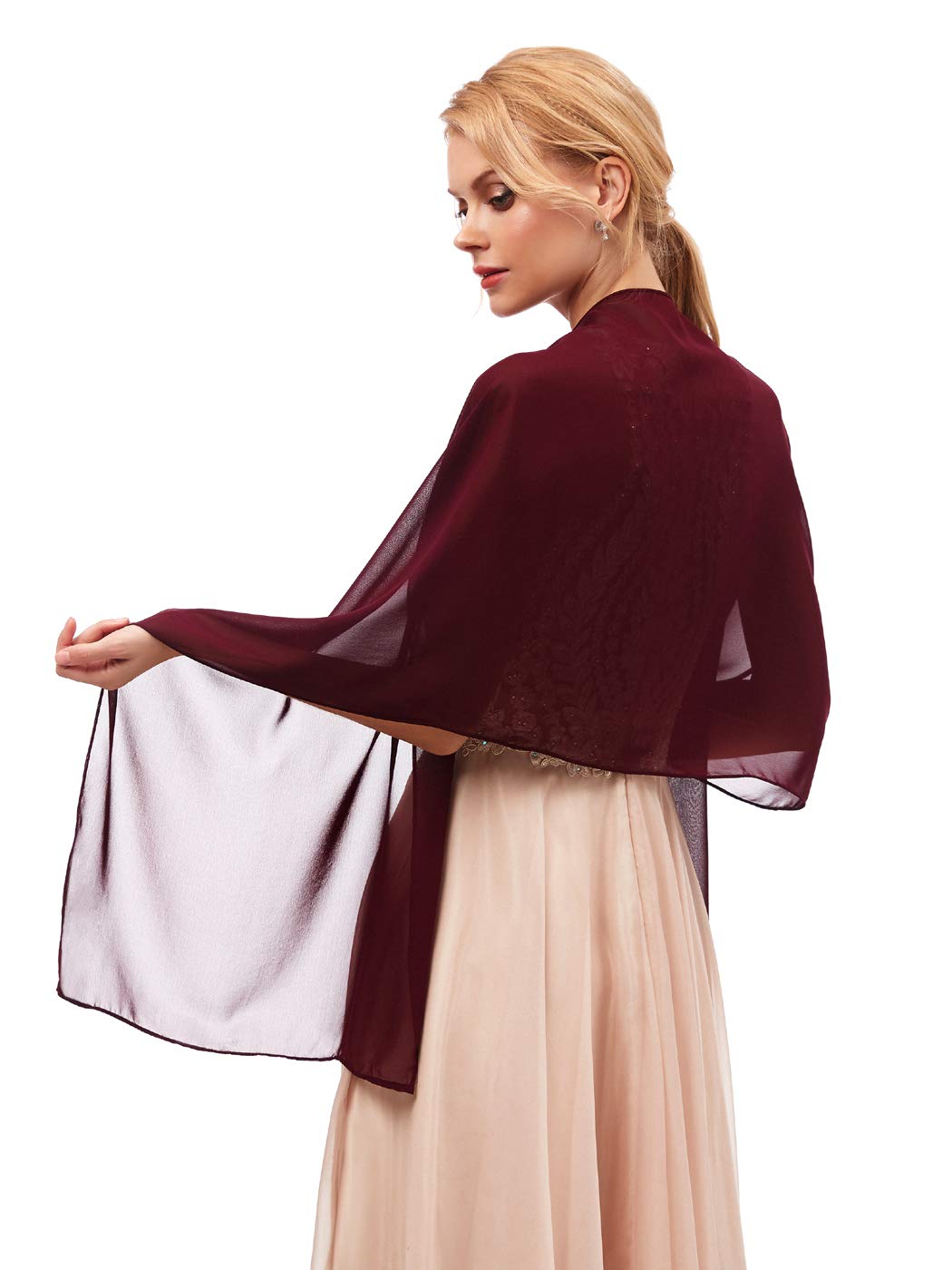 AlfaBridal Women's Fashion Chiffon Wraps Scarve Shawls for Bridal Evening Party AlfaBridal Women's Fashion Chiffon Wraps Scarve Shawls for Bridal Evening Party