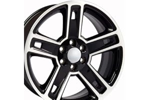 OE WHEELS LLC OE Wheels CV74B 22 Inch Rim Fits Silverado 1500 Style 6x139.7 22x9 Gloss Black Machined - Hollander 5664 (1)