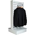 Econoco White Merchandiser for Shelves and Baskets – 2-Way Slatwall Merchandiser, For Heavy Duty Shelves, 25.5" x 24" x 54", Slatwall Panel, Clothing Slatwall, White