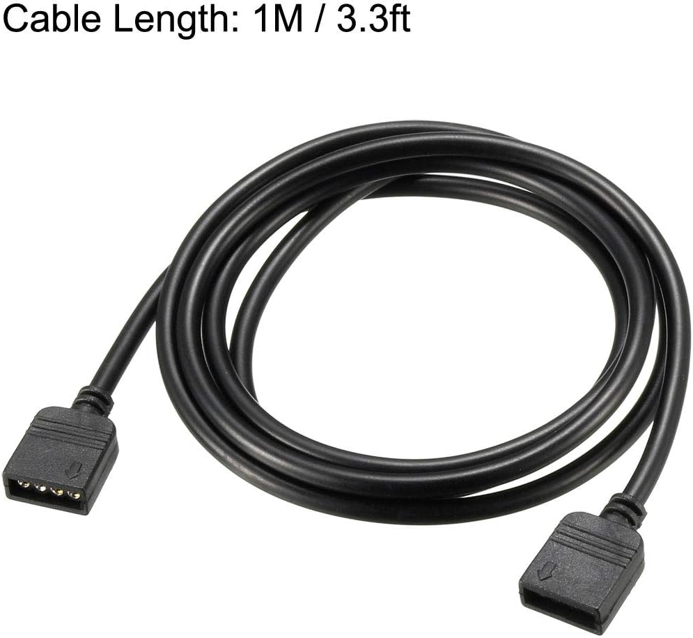 sourcing map RGB Splitter Cable Female to Female 4 Pin Extension Connector Cord Wire for 5050 3528 LED Light Strips 1M Length - Image 3