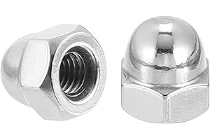 uxcell #10-32 Acorn Cap Nuts, 20Pcs 304 Stainless Steel Dome Cap Head Acorn Nut Hardware Nuts for Bolt Cover, Silvery