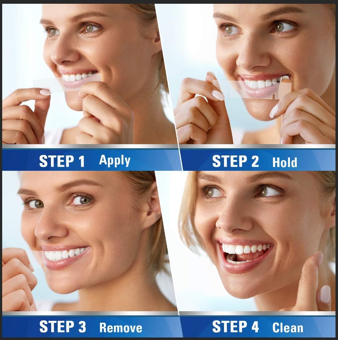 Fitreno Teeth Whitening Strips, 14-Day Teeth Whitening Kit, Reduced Sensitivity Dental Teeth Strips with Mint Flavor, Efficiently Removes Coffee, Smoke, Wine and Soda Stains: Health & Personal Care