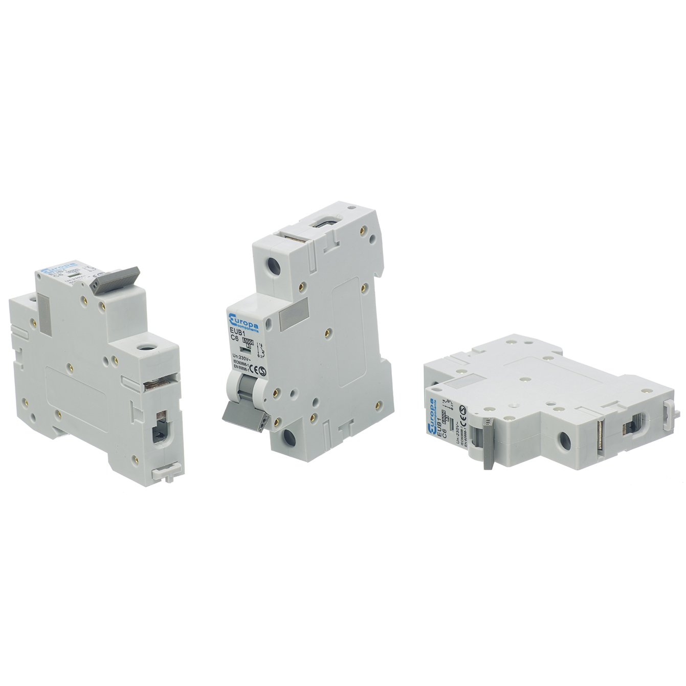 Europa Components EUB120C-AZ 20 A 6 kA C Curve 1 Pole MCB, Multi-Colour, Set of 12