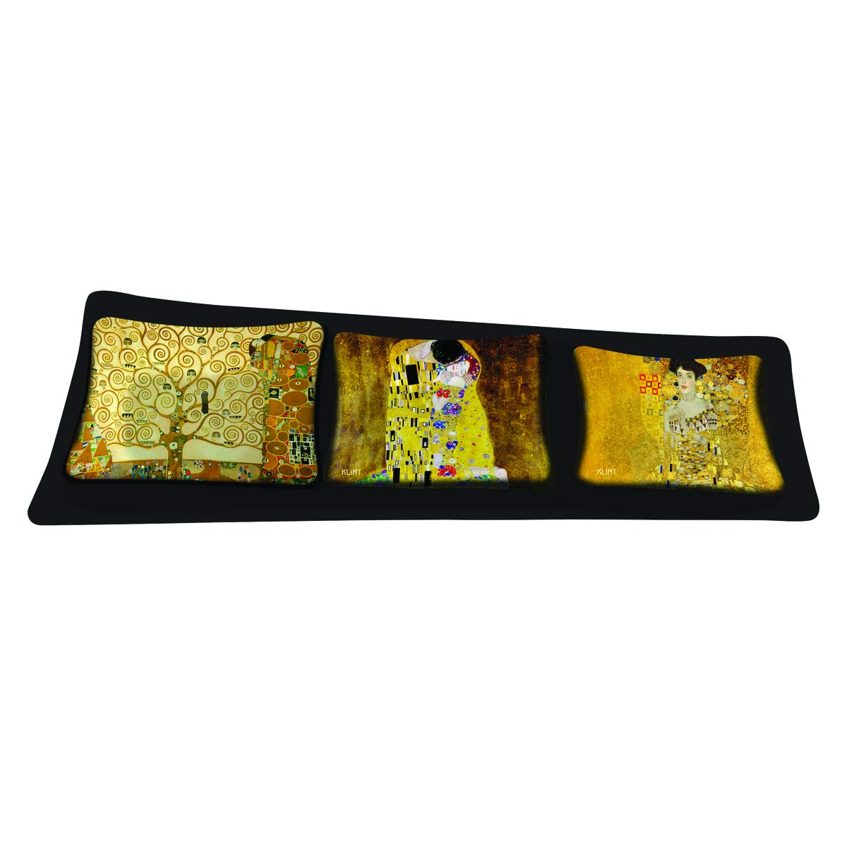 Klimt Set of 8 Trays with Small Square Cups Decoration, 80 x 37 x 1 cm